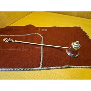 Lunt Circa 1910 Chippendale .925 Sterling Silver Candle Snuffer & Polish Cloth